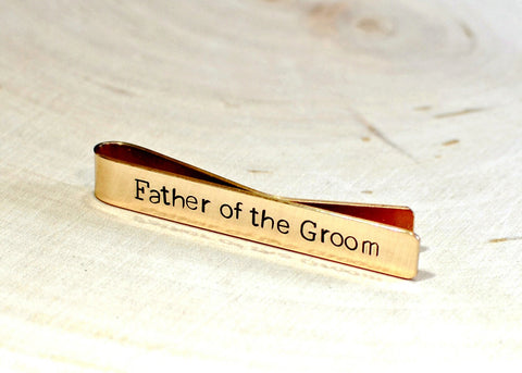 Bronze father of the groom tie bar, NiciArt 