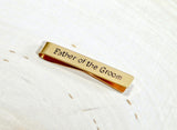 Bronze father of the groom tie bar, NiciArt 