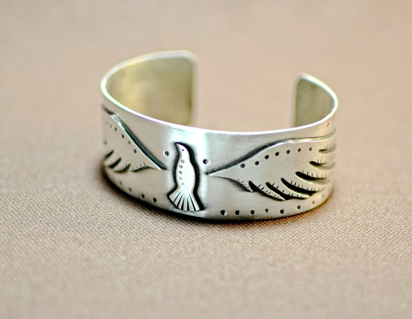 Handcrafted Bird Design Sterling Silver Bracelet
