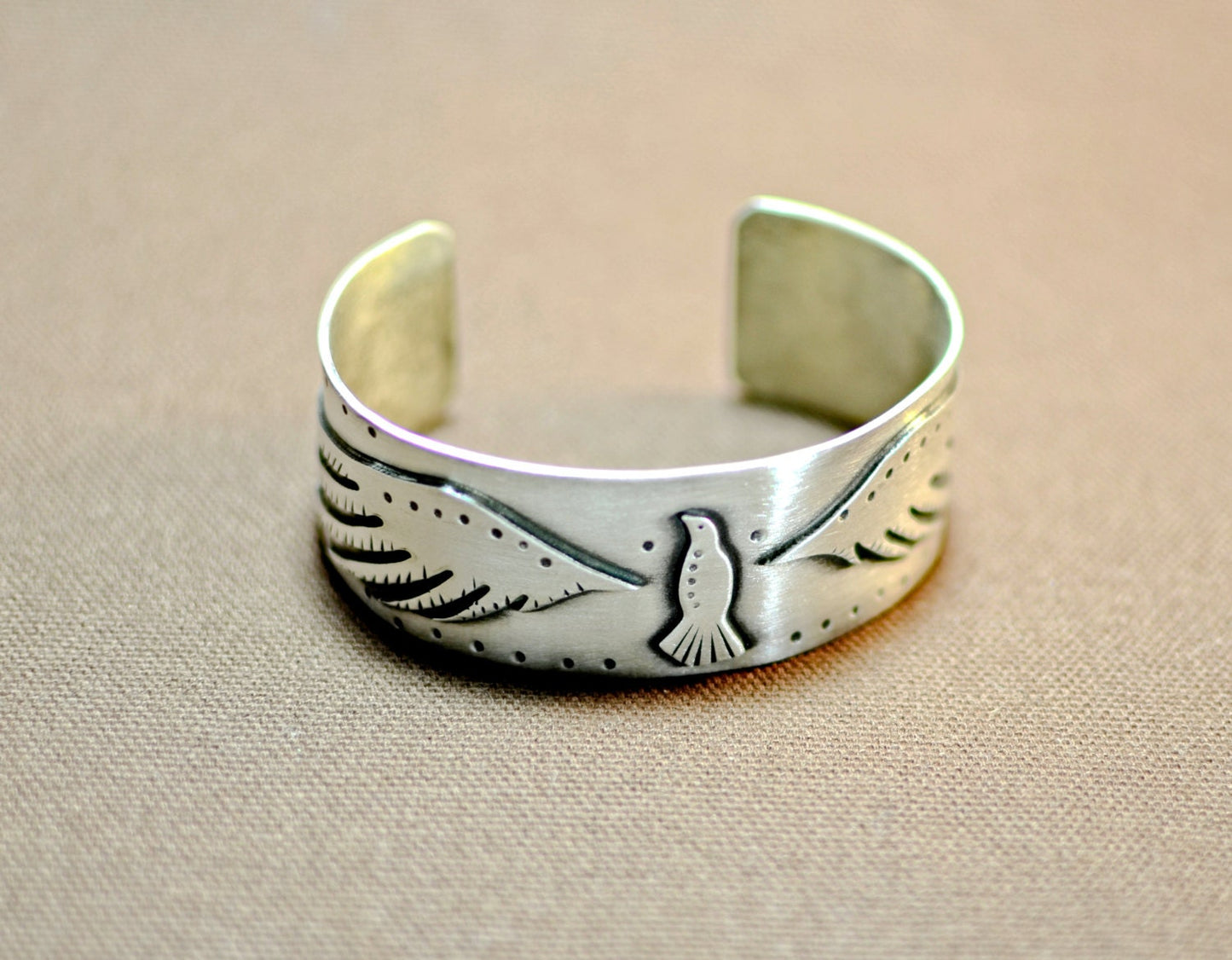Handcrafted Bird Design Sterling Silver Bracelet