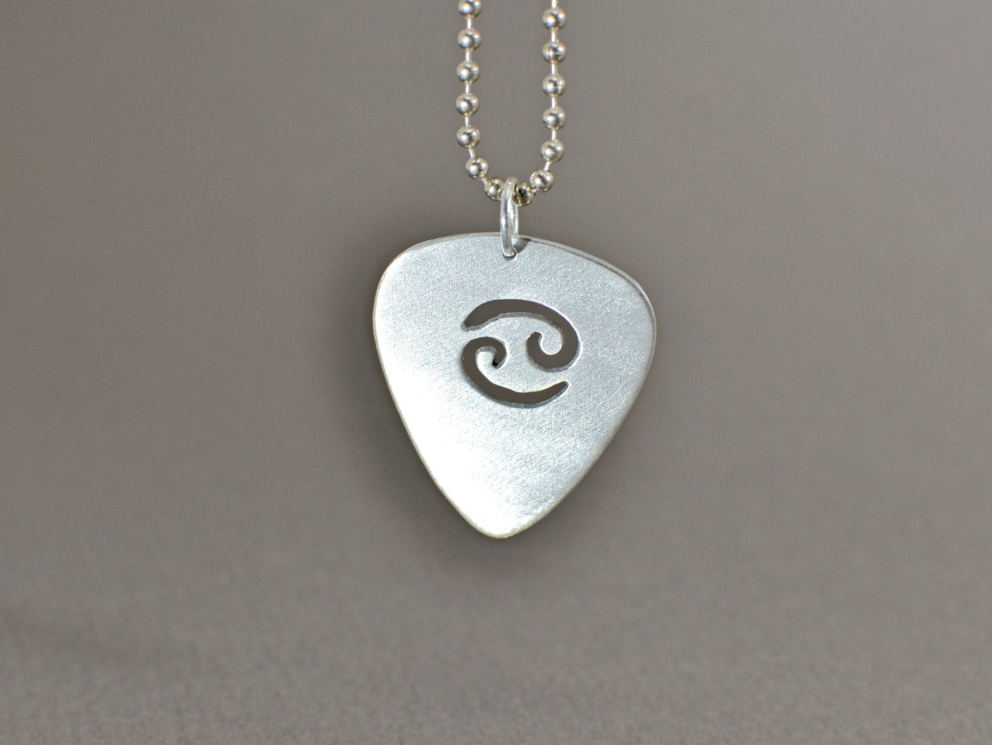 Zodiac sign sterling silver guitar pick necklace series