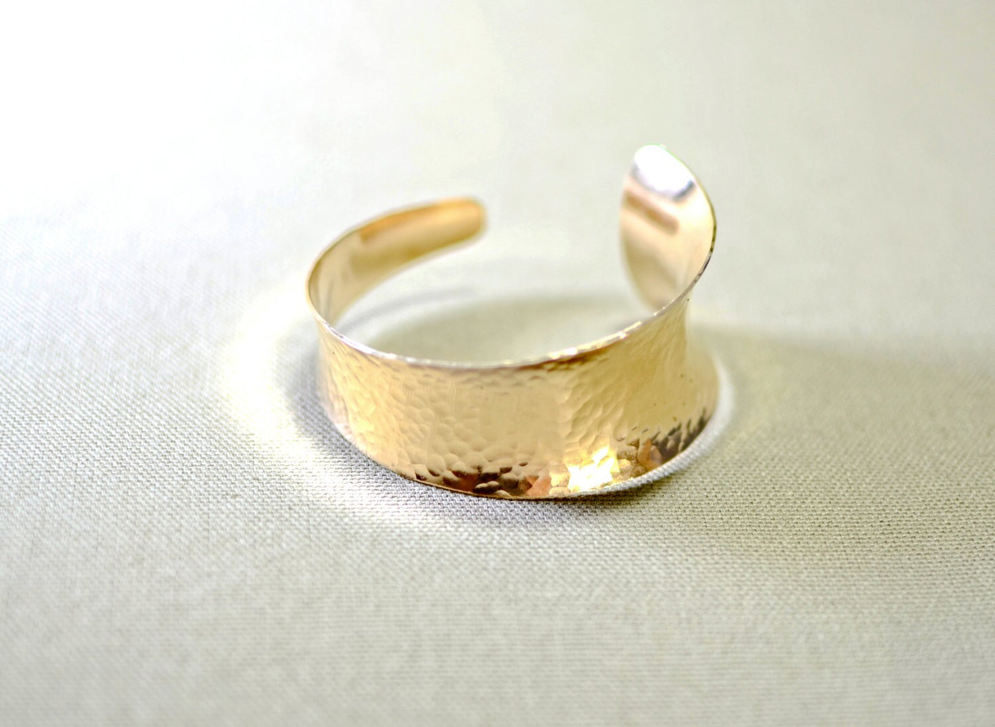 Hammered Bronze and Anticlastic Statement Cuff Bracelet