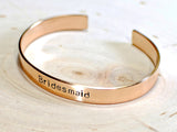 Golden Bronze Bridesmaid Cuff Bracelet ready to Customize for your Wedding, NiciArt 