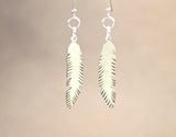 Sterling silver tribal feather dangle earrings, NiciArt 