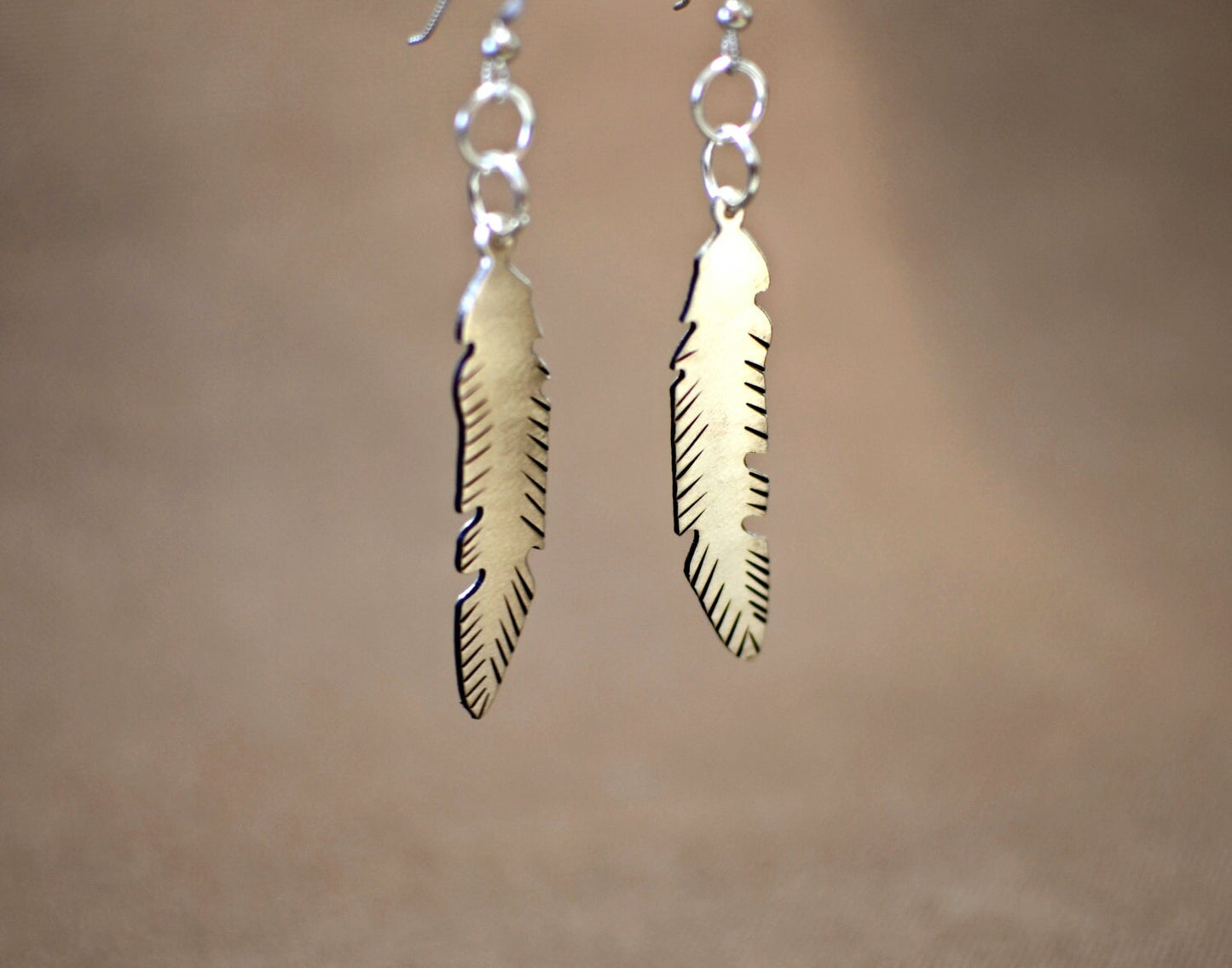 Sterling Silver Feather Earrings - Also available in your choice of metals