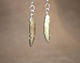 Sterling silver tribal feather dangle earrings, NiciArt 