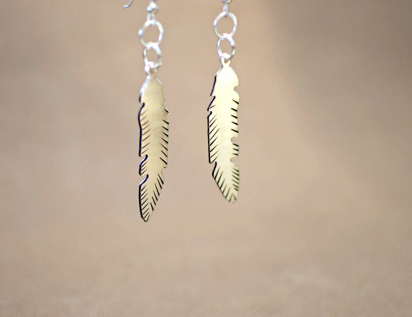 Sterling Silver Feather Earrings - Also available in your choice of metals