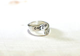 Carpe diem sterling silver bypass ring, NiciArt 