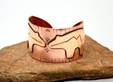 Copper on bronze artisan spirit bear cuff bracelet, NiciArt 