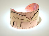 Copper on bronze artisan spirit bear cuff bracelet, NiciArt 
