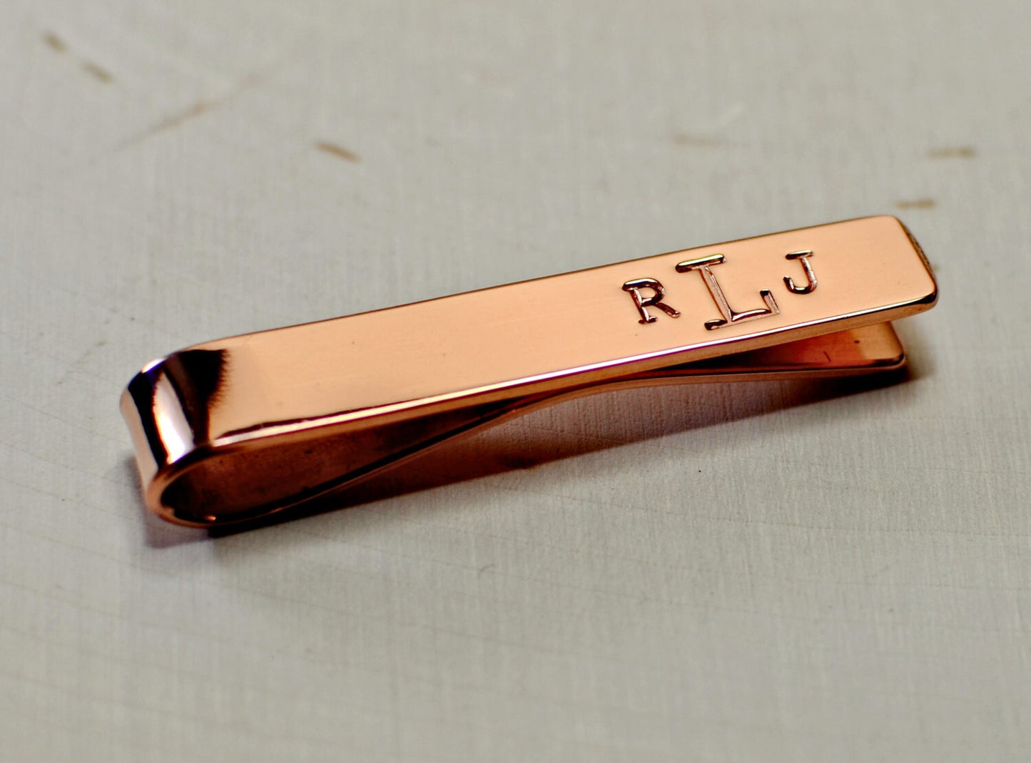 Personalized Monogram on Copper Tie Clip