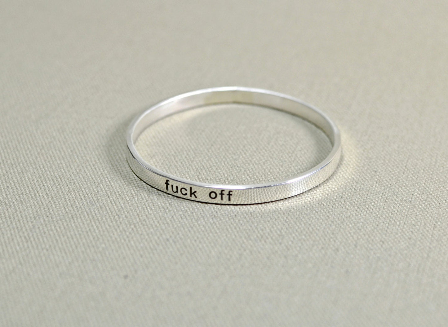 F'ck off sterling silver bangle