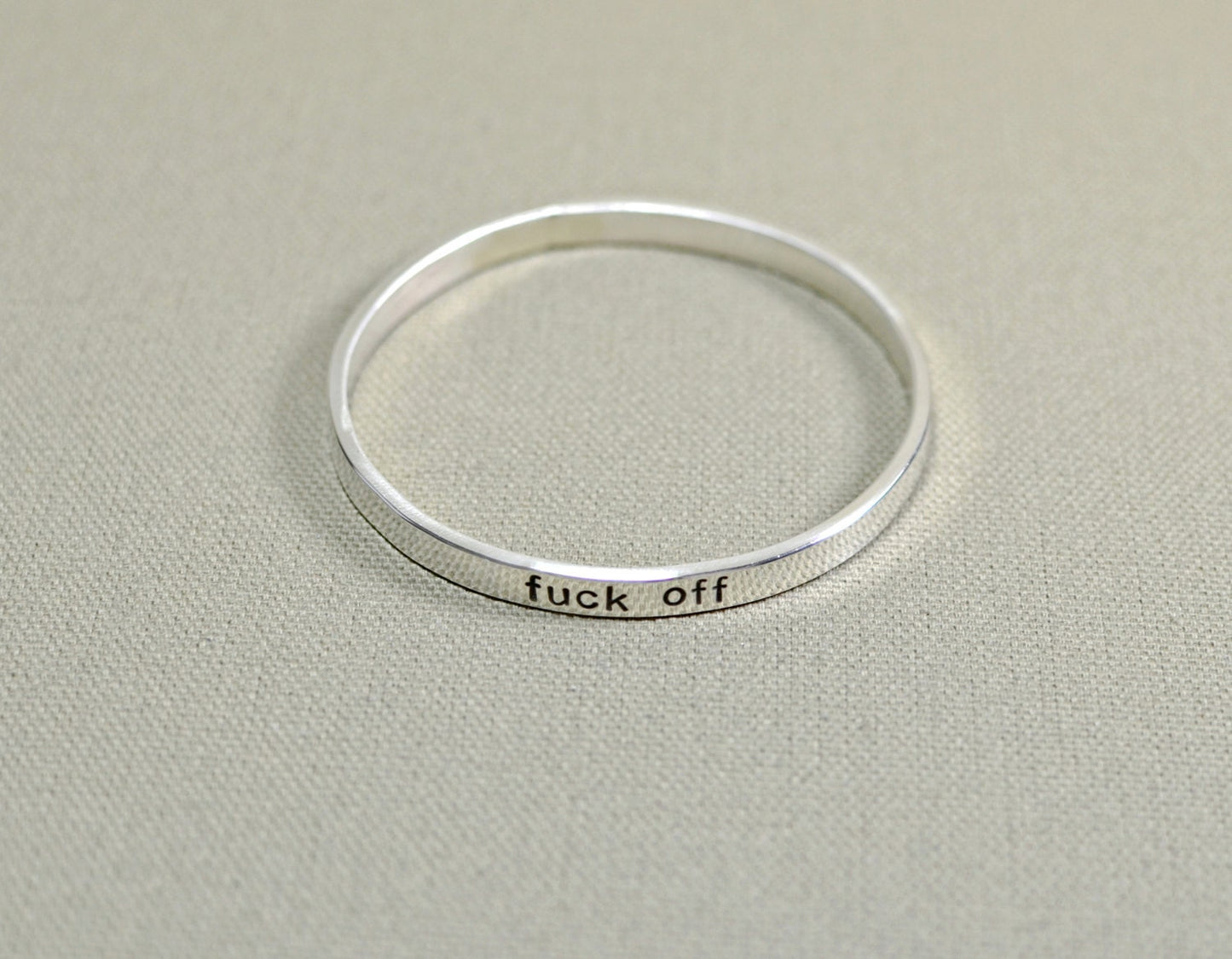 F'ck off sterling silver bangle
