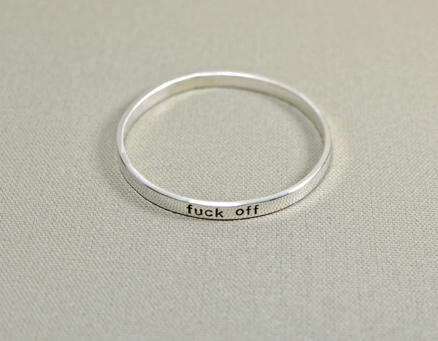 F'ck off sterling silver bangle