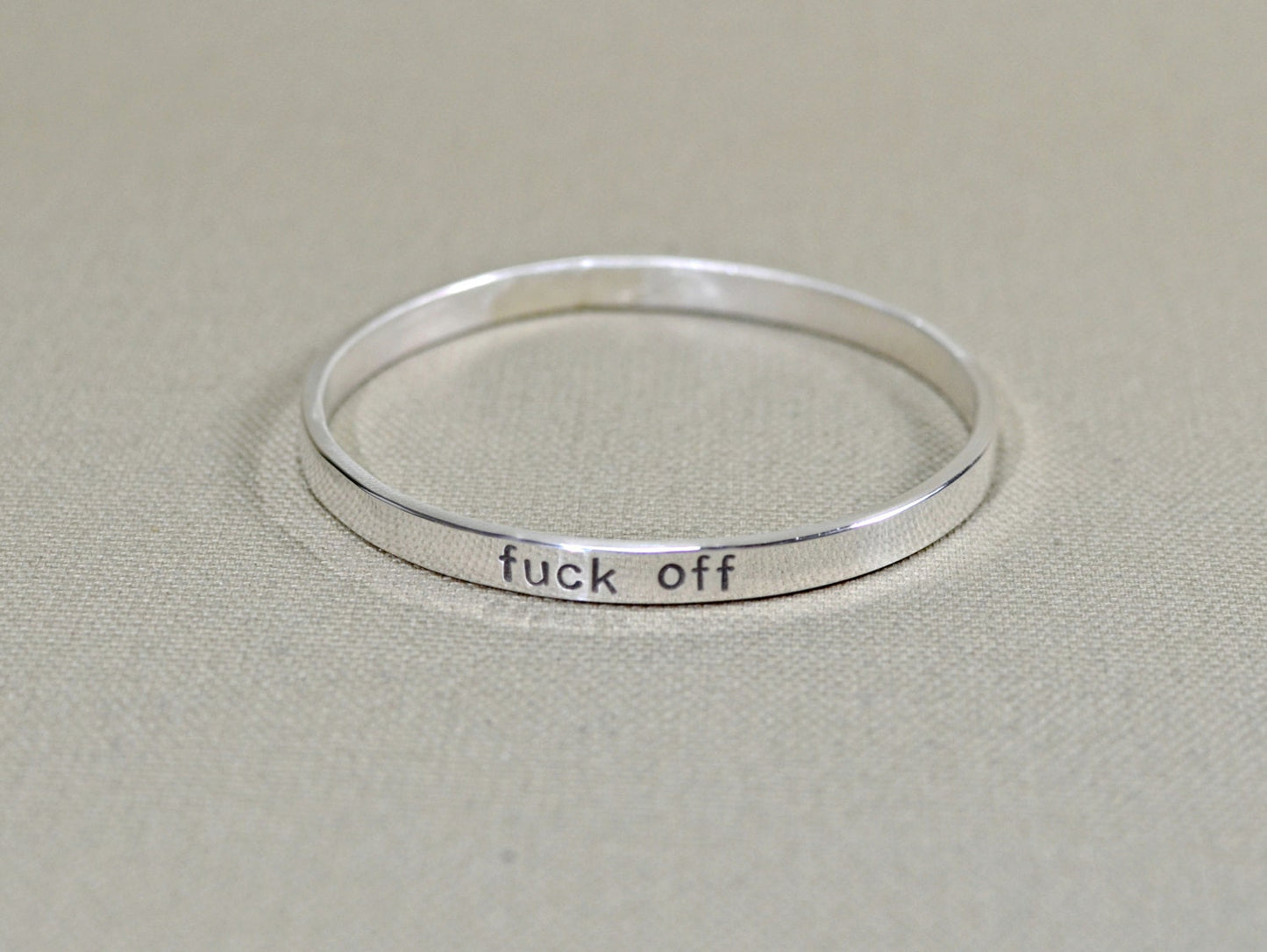 F'ck off sterling silver bangle