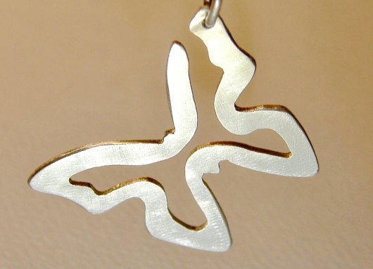 Airy Butterfly Necklace in Sterling Silver