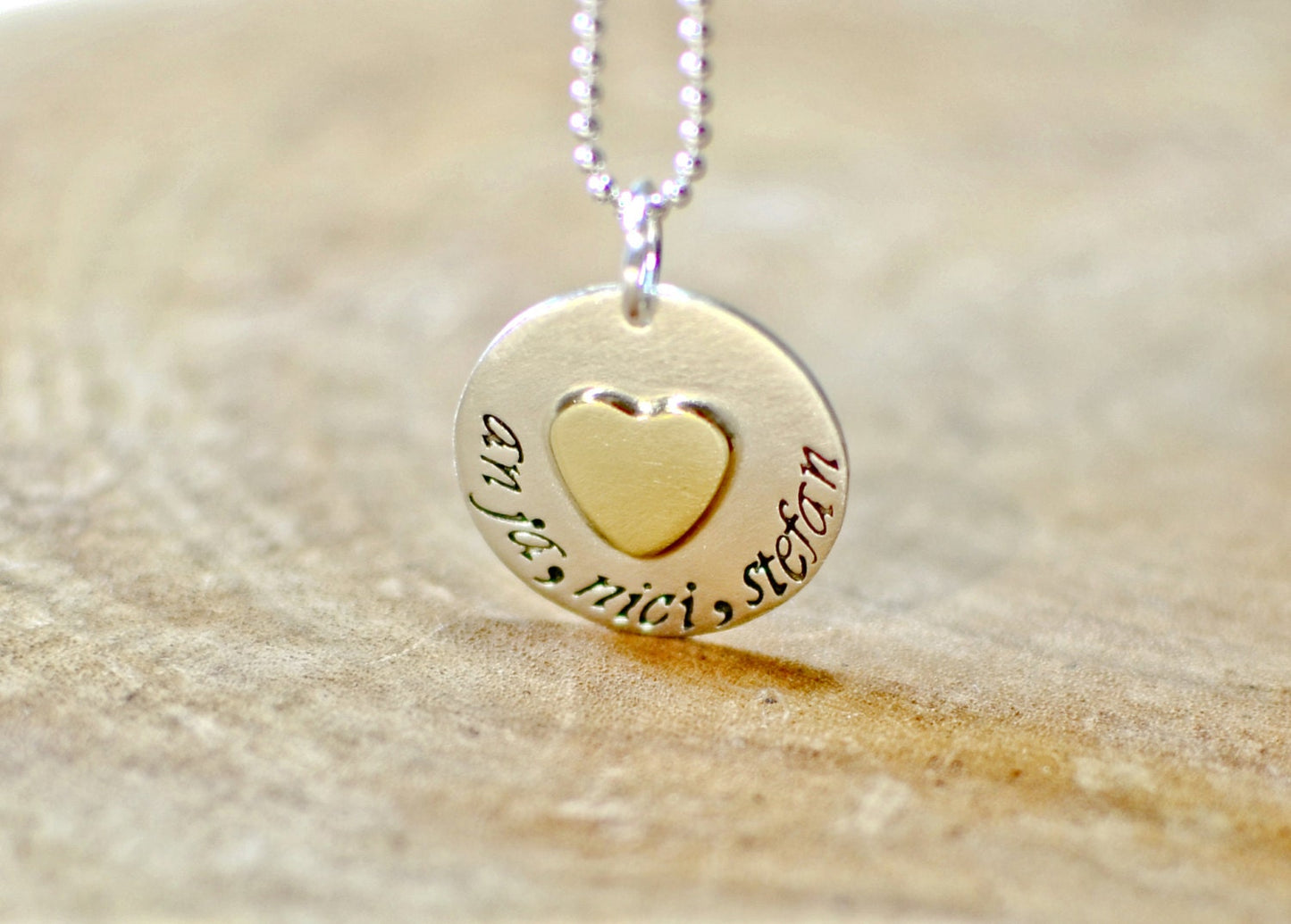 Personalized sterling silver love charm necklace