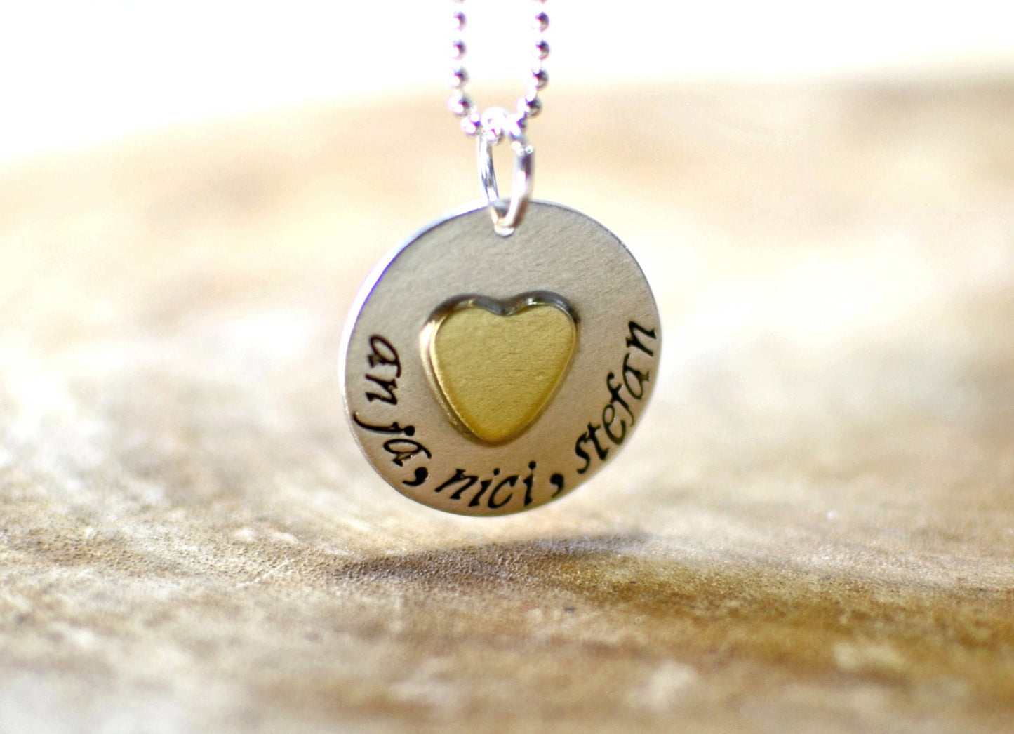 Personalized sterling silver love charm necklace