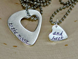 Couples sterling silver guitar pick necklace bridging distance with music, NiciArt 