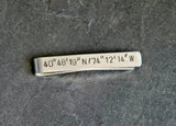 Latitude Longitude Sterling Silver Tie Bar Personalized with Custom Coordinates, NiciArt 