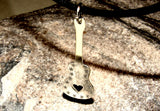 Sterling silver guitar necklace with heavy metal mirror finish, NiciArt 