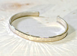 Sterling silver hammered cuff bracelet elegant shine, NiciArt 