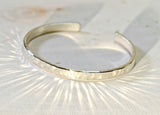 Sterling silver hammered cuff bracelet elegant shine, NiciArt 