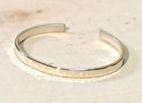 Sterling silver hammered cuff bracelet elegant shine, NiciArt 
