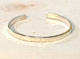 Sterling silver hammered cuff bracelet elegant shine, NiciArt 