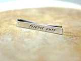 Personalized forever ours sterling silver tie bar, NiciArt 