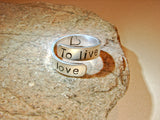 To live To love sterling silver bypass ring, NiciArt 