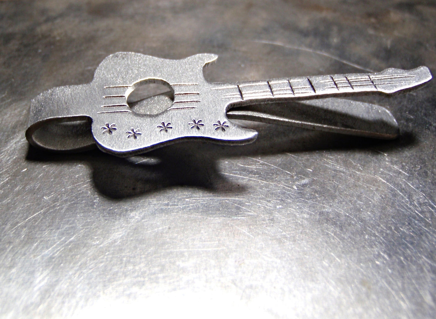 Sterling silver guitar tie clip