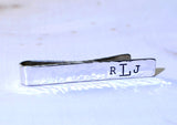 Personalized and Hammered sterling silver tie bar with monogram, NiciArt 