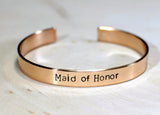 Bronze maid of honor cuff bracelet, NiciArt 