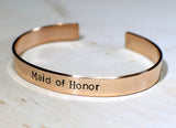 Bronze maid of honor cuff bracelet, NiciArt 