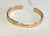 Bronze maid of honor cuff bracelet, NiciArt 