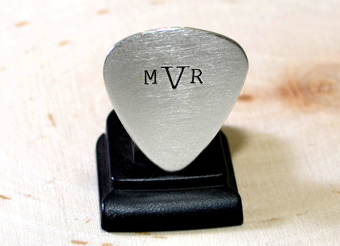 Sterling Silver Guitar Pick with your Personalized Monogram
