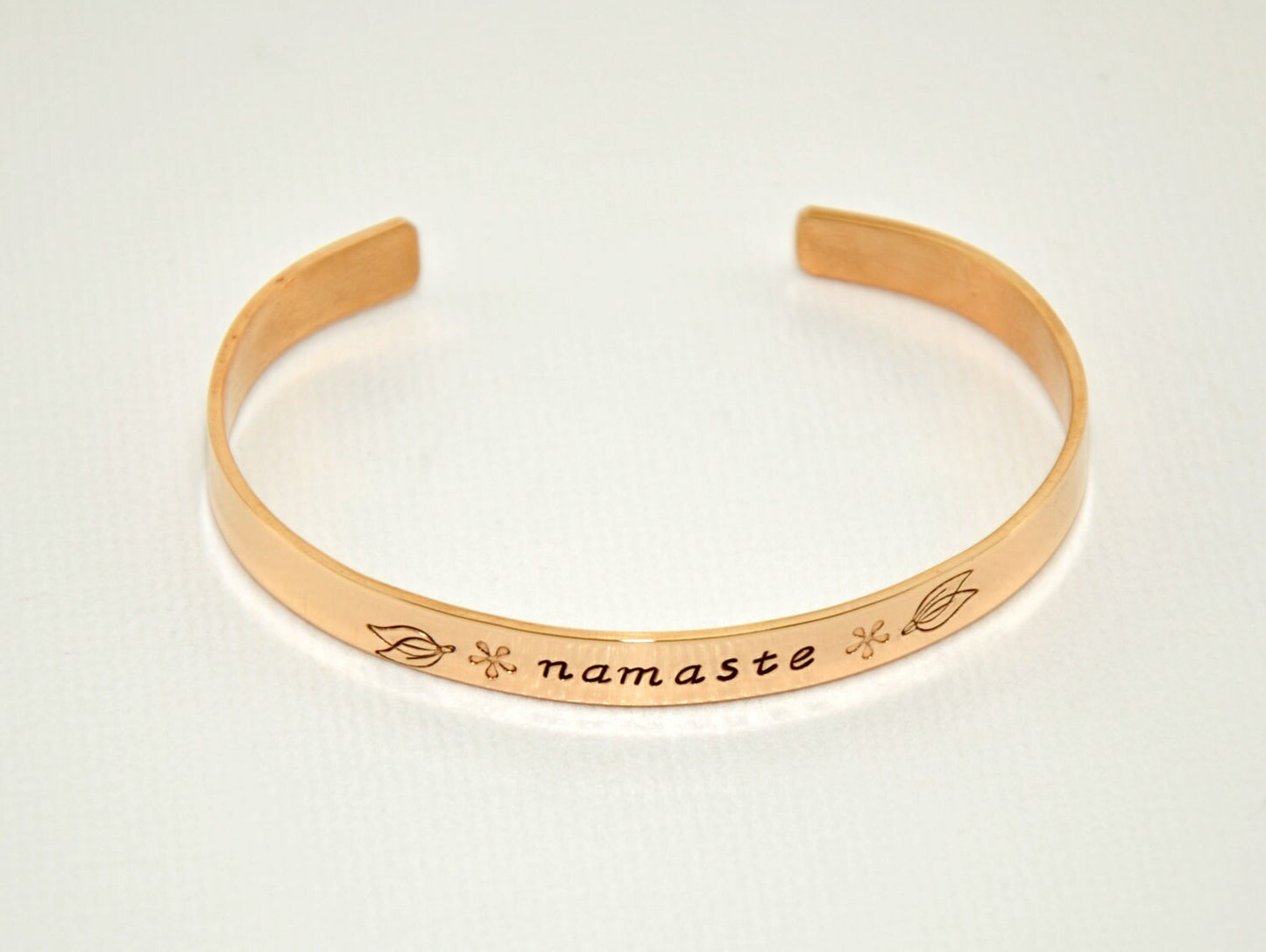 Namaste bronze cuff bracelet