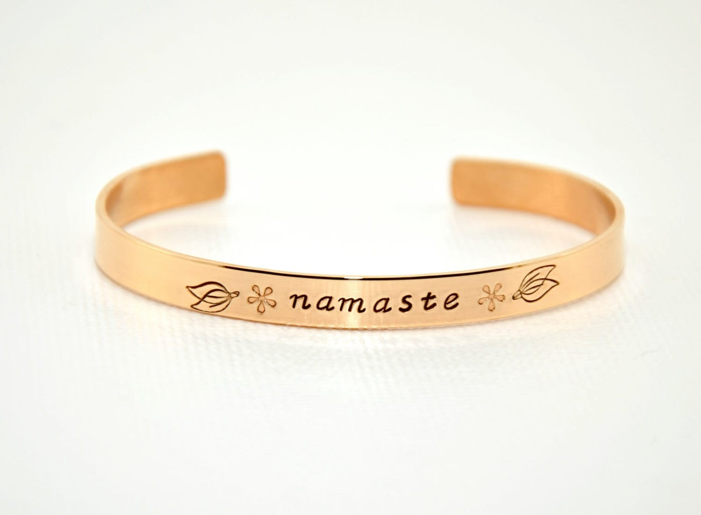 Namaste bronze cuff bracelet