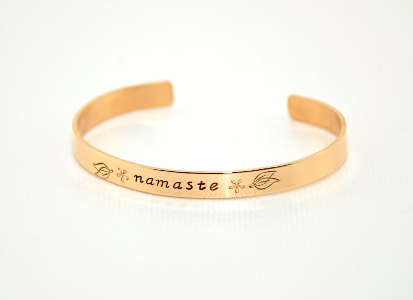 Namaste bronze cuff bracelet