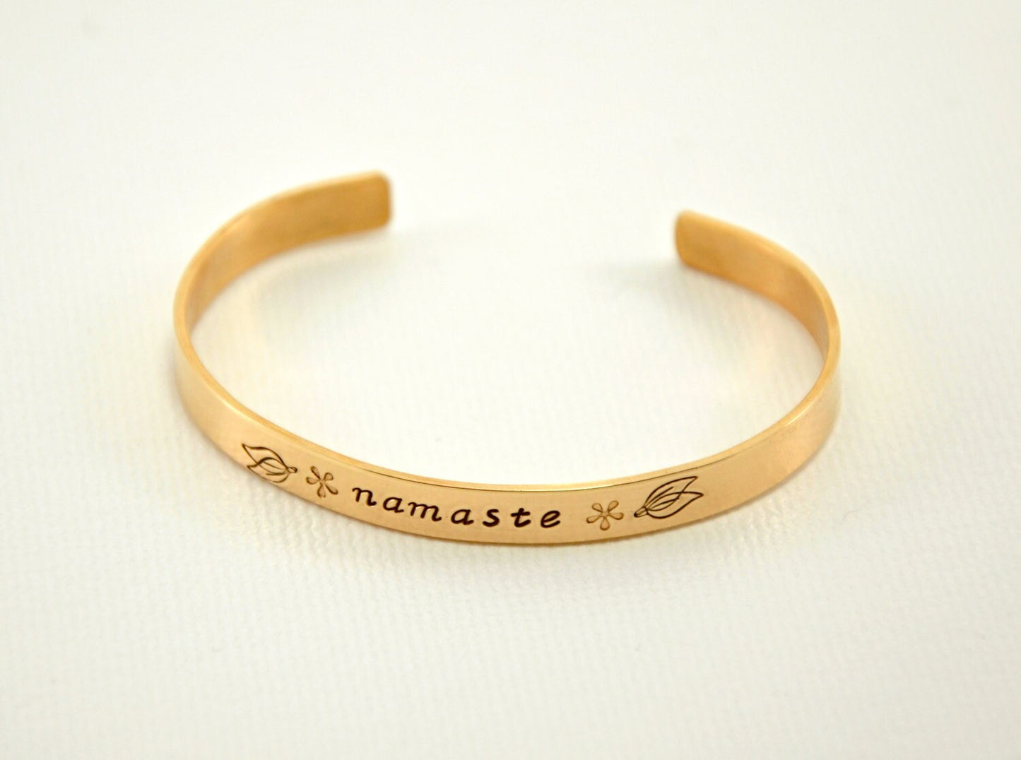 Namaste bronze cuff bracelet