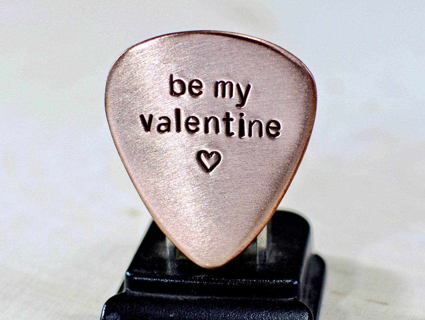 Be my Valentine Guitar Pick in various metals