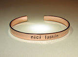Personalized name copper cuff bracelet, NiciArt 