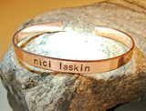 Personalized name copper cuff bracelet, NiciArt 
