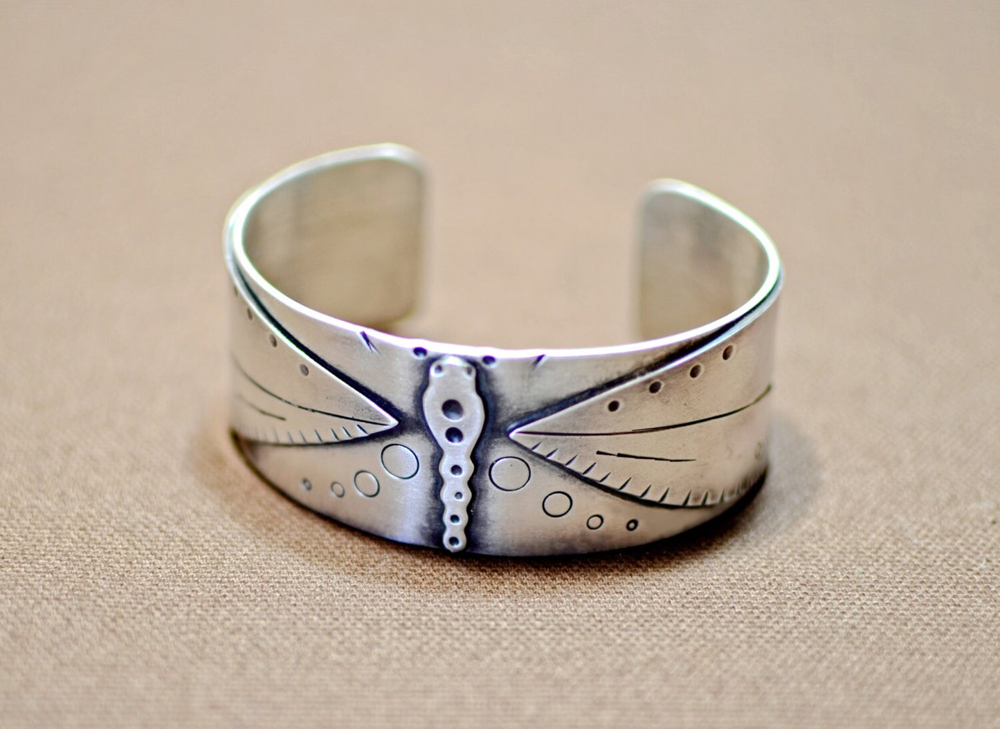 Massive sterlings silver dragonfly bracelet