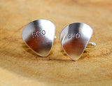 Sterling silver guitar pick cuff links personalized, NiciArt 