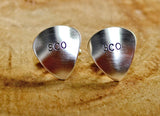 Sterling silver guitar pick cuff links personalized, NiciArt 