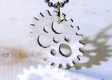 Sterling silver bicycle gear necklace, NiciArt 