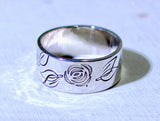 Sterling silver rose ring, NiciArt 