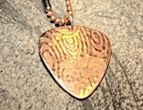 Swirling waves copper guitar pick pendant, NiciArt 